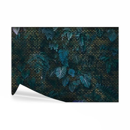 decomonkey Fototapete Geometrisch Abstrakt, 300x210 cm, Moderne Pflanzen | Natur, Türkis, Vlies, Schlafzimmer, Wohnzimmer, Büro, Flur, Tapete, Fototapeten, Tapeten, Vliestapete, Wandtapete, Wand