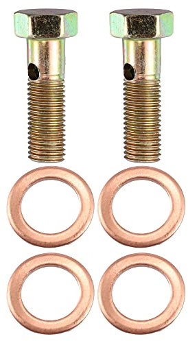 X AUTOHAUX 2 Set Banjo Bolt Brake Fitting Adapter M8x1 Metric Thread Banjo Bolt