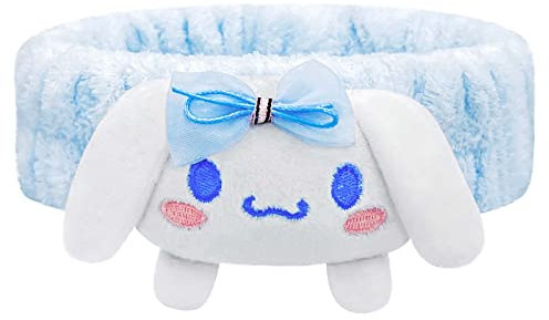 Bandeau Spa Kawaii pour se laver le visage, maquillage, fête – Bandeau bleu doux pour femmes et filles