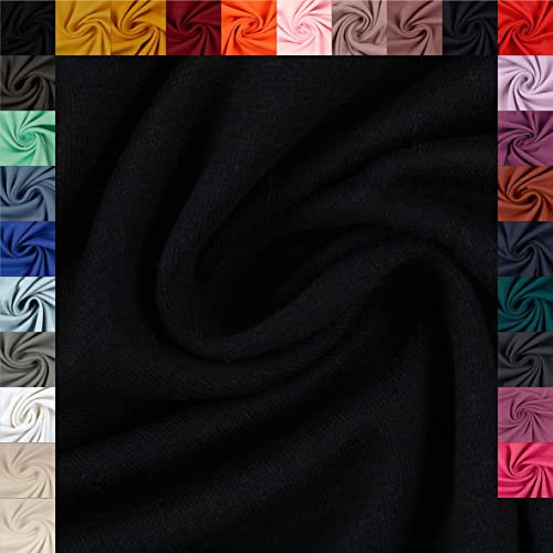 Swafing Eike Sweat Wintersweat unifarben Coupon (Schwarz, 1,0m) (299) + 26 weitere Farben