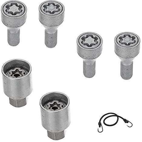 COMPATIBILE CON PEUGEOT 308, Bipper, Partner, 508, 3008, 5008, 208, 2008, e-208, e-2008, 308 2021 dal 2003 in poi BE8/E BULLONI ANTIFURTO PER RUOTE CON CERCHIO IN LEGA DADO BULLONE ANTIRAPINA AUTO