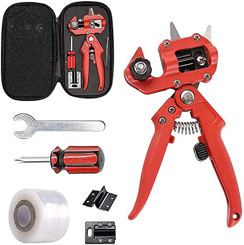 2-in-1-Gartenveredelungswerkzeug, Gartenscherenwerkzeuge, Gartenschere für die Gartenarbeit, einschließlich Veredelungsband für Pflanzen, Obstbäume, Veredelungsmesser und Ersatzklingen, V-Graft/U