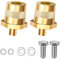 Zocipro 1 Pair Battery Pole Adapter, M8 Battery Terminal Connector Brass Tone Post Adapter with 2 Stainless Steel Screws and 4 Washers, Battery Terminals Battery Pole for Car Trucks Yachts