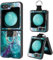 BENTOBEN for Samsung Z Flip 5 Case with Ring, Phone Case for Samsung Galaxy Z Flip 5, Glow in the Dark Nebula Mandala Pattern Slim Silicone Flexible Bumper Protective Phone Case for Samsung Z Flip 5