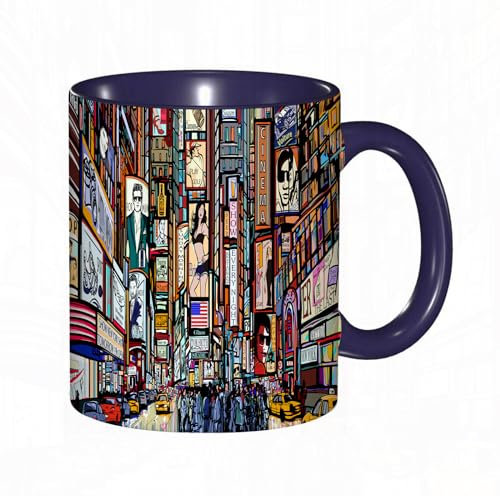 Tasse Mug,Illustration einer Straße in New York City,Kaffeetasse - Kaffeebecher mit Fassungsvermögen von 330 ml
