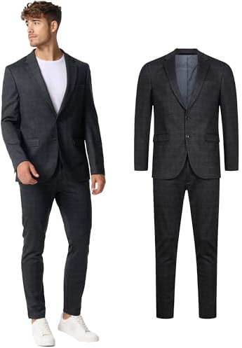 JEFF Herren JFOliver Anzug Set 2-teilig Anzugjackett und Hose Herrenanzug | Klassischer 2-teiliger Anzug mit Stretch in Regular Fit, Herrensakko, Anzughose, Businessanzug, Hochzeitsanzug für Männer