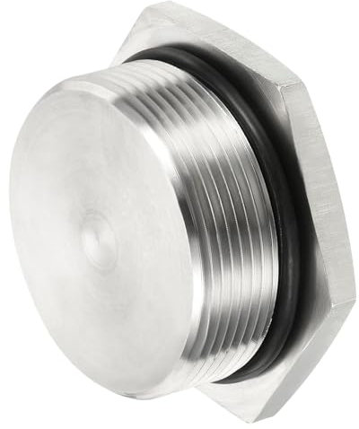 M METERXITY Prise Mâle - Raccord de Tuyau Solide à Tête Hexagonale Filetée avec Joint en Caoutchouc d'Étanchéité, Anti-Rouille, Convient aux Tuyaux d'Eau (M40X1.5, Ton Argent)