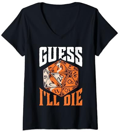 Damen Guess I'll Die ---- T-Shirt mit V-Ausschnitt