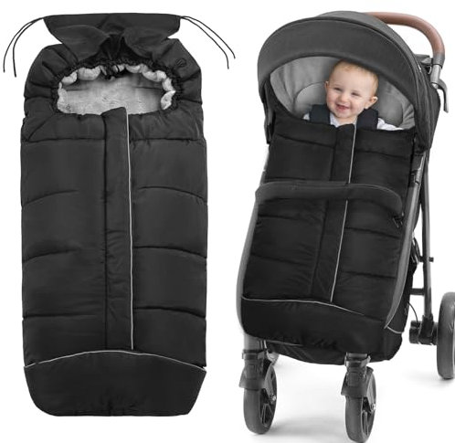 Fußsack Buggy,Fußsack Kinderwagen Winter mit Reißverschluss und Kapuze,Wasserdichter Warmes Thermo-Fleece Fusssack Buggy,Universal Fusssack Kinderwagen Baby Passend für alle Kinderwagen