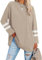 Ebifin Oversize Langarmshirt Damen Longshirt Rundhalsausschnitt Oberteil Langarm T Shirts Pullover Basic Tunika Tee Tops.Khaki.XXL