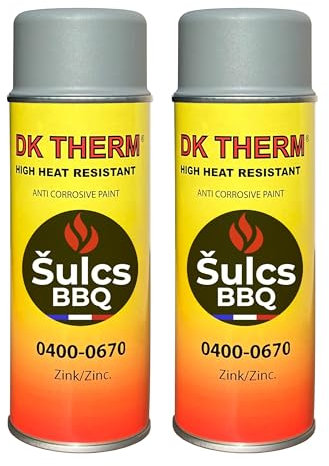 Sous Couche Anti-Corrosion Professionnelle Haute Température au Zinc - Aérosol 400ml - Gris Ref. 0670 - Haut Pouvoir Couvrant - Protection Métal Peinture Mécanique Auto Moto Radiateurs ŠULCS BBQ® (2)