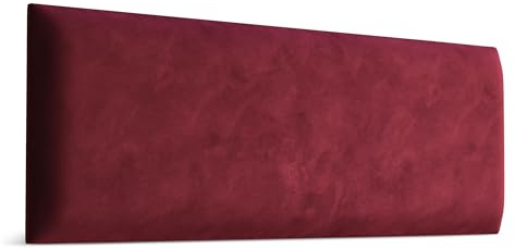 Muralo Wandkissen Gepolstert, Magic Velvet, Wandpolster - 90x30 cm, Weinrot | Wandpaneel, ideal als Bettkopfteil oder Lendenkissen - für Schlafzimmer und Wohnzimmer, einfache Anbringung mit Montagekleber