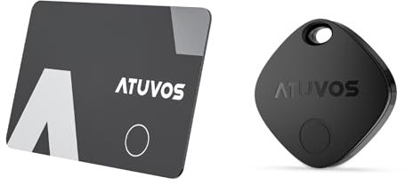 ATUVOS Wallet Tracker Karte Thin 1.6mm und Smart Air Tag Kompatibel mit Apple Wo ist? APP (iOS NUR, Android Not Supported), Bluetooth Item Finder für Reisekoffer/Geldbeutel/Koffer/Taschen und mehr