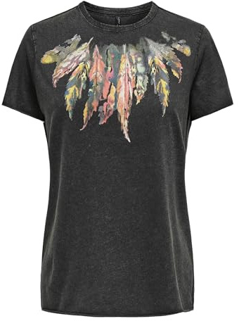 ONLY Damen Onllucy Life Reg S/S Top JRS Noos, Black, M