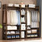 angrounps Garment Rack with 13-tier Storage Shelves Back and Tidy Rail, Bamboo Clothes Rail, Open Wardrobe Closet, Clothing Standing Rack for Bedroom Hallway Entryway 170x30x150cm