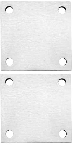 SG Store 2 Placas de Anclaje de Acero Inoxidable 304 de 120 X 120 X 8 mm Placas de Acero Inoxidable de Grano Molido 240 Láminas de Metal de Acero Inoxidable