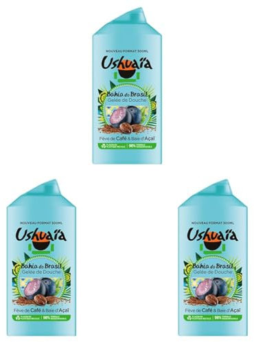 Ushuaïa Gelée de Douche Café & Açaï (Lot de 3)