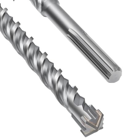 SDS Max - Broca para hormigón (28 x 340 mm, 4 cortes de metal duro y doble hélice, para hormigón, piedra, piedra natural)