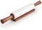 EHC Marble Rolling Pin for Baking with Acacia Wood Stand, Non-Stick Surface for Pizza Dough, Naan Bread and Pastry, Durable Kitchen Accessory, Perfect for Bakers & Chefs Tool - White