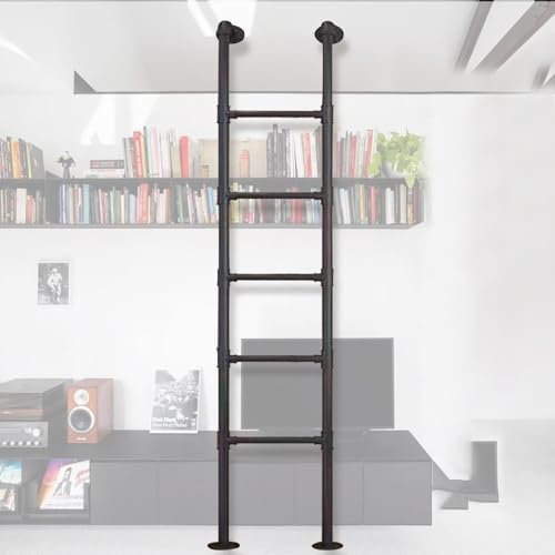 Échelle d'escalade pour lit mezzanine - Fixation murale - Intérieur et extérieur - 165,1 cm de haut - Noir