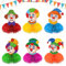 Clown Tischdeko Karneval, 6 Stück Karneval Bienenwaben Tischdeko, Zircus Clown Hängende Pompoms Hängedeko, Tischdekoration für Karneval ischdekoration für Karneval, Fasching, Zirkus Deko