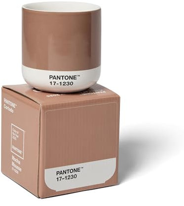 Pantone Tasse isotherme en porcelaine Cortado, 190 ml, couleur de l'année 2025 : mousse Mocha 17-1230