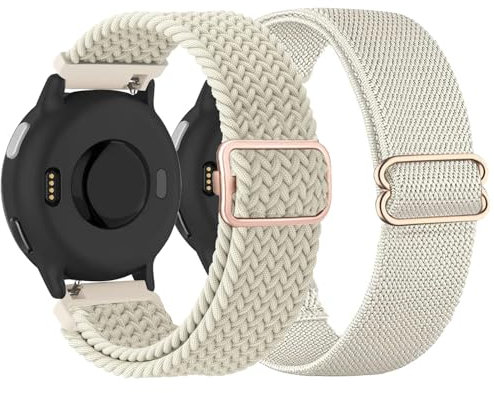 TUCOMO Dehnbares Nylon Armband Kompatibel mit Garmin Vivoactive 6/Vivoactive 5 / Vivoactive 3, 20mm Geflochtenes Loop Elastische Ersatzband für Garmin Venu Sq/Venu Sq 2/Venu 2 Plus/Venu Herren Damen