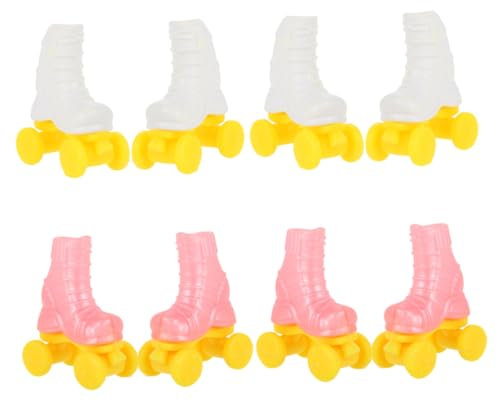 Abaodam 4paare Puppen Rollschuhe Niedliche Skates Für Puppen Langlebige Und Detailreiche Eislaufschuhe Für Drinnen Und Draußen Puppenzubehör Für Kreative Spielmöglichkeiten