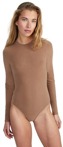 Style & Republic Langarm Body Damen aus Baumwolle, Samtig weich und Bequem Bodysuit mit Rundhalsausschnitt & Druckknopfverschluss