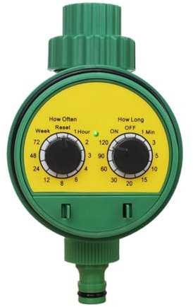 Setauoo Temporizador De Riego para Jardín | Programador para Aspersores Exteriores - Programador De Agua con Doble Mando para Jardín Césped Y Zonas Exteriores