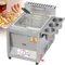Kommerzielle Fritteuse, Gasfritteusen Gas 2 Körbe Edelstahl Dual Tank Gasfritteuse Mit 2 Abnehmbaren Körben Und Deckel Für Restaurants Und Snackbars Zu Hause, 8l