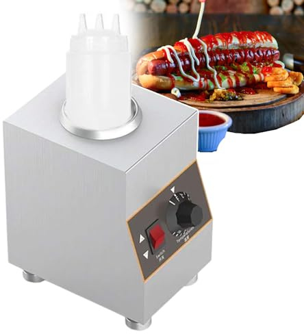GYKOZY Sauce Bottle Warmers, Commercial Steam Sauce Bottle Warmers with Squeeze Sauce Bottles, 30-85℃ Temperature Adjustable Chocolate Cheese Caramel Sauce Dispenser