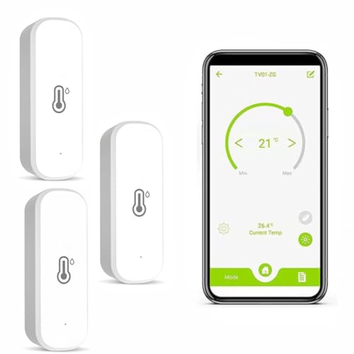 3 Stück Smart Temperatur-Hygrometer,WLAN-Temperatur- und Feuchtigkeitssensor für den Innenbereich, APP-Fernüberwachung/kostenlose Datenspeicherung und -export, kompatibel mit Alexa