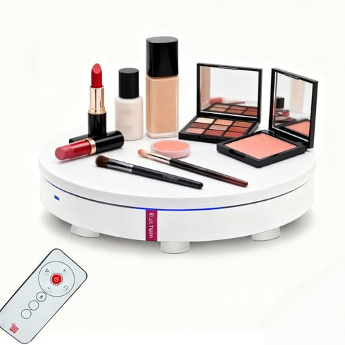 LLZJDDPLY 360° Motorized Rotating Display Stand, Photography Electric Turntable, 300 lbs Load, Rotating Stand for Photography, 3D Scanner, Heavy Duty Display(White,20cm/8in)