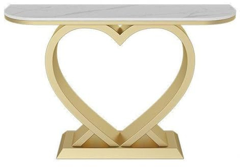 LJHFG63KUYT Corridoio Consolle con piano in finto marmo - Tavolo d'ingresso Tavolino moderno for soggiorno, atrio e corridoio stretto(Rose Gold,M)