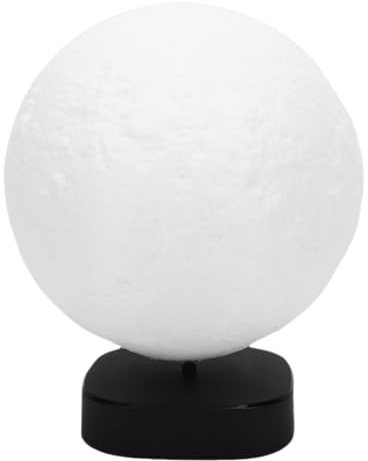 Jectse Rotierende Mondlampe, Elegante Dekorative Mond-Tischlampe für Schlafzimmer, Wohnzimmer mit Lichtsensor und Schallsensor, 3D-Druck-Mond-Nachtlicht für Heimdekoration