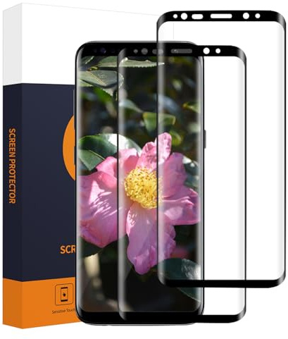 Carantee Verre Trempé pour Samsung Galaxy S8 Plus, 2 Pack Dureté 9H protection écran, pas de bulles, Dureté 9H, Haute Sensibilité, 3D Couverture Totale, 0.33mm Grande clarté S8 Plus vitre protection