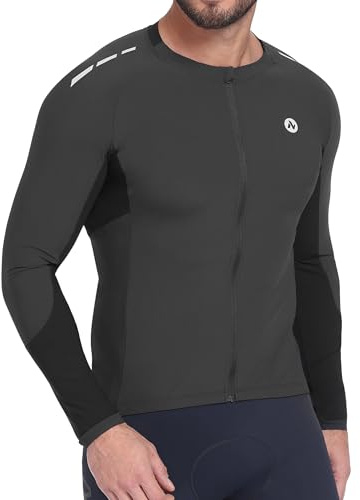 Nepest Radtrikot Herren Langarm Fahrradtrikot Herren, 4 Taschen, UPF50+ | Rennrad Trikot Herren Langarm, Atmungsaktiv, Schnelltrocknend, Reflektierend, MTB Trikot, Mountain, Fahrrad, Cycling Jersey