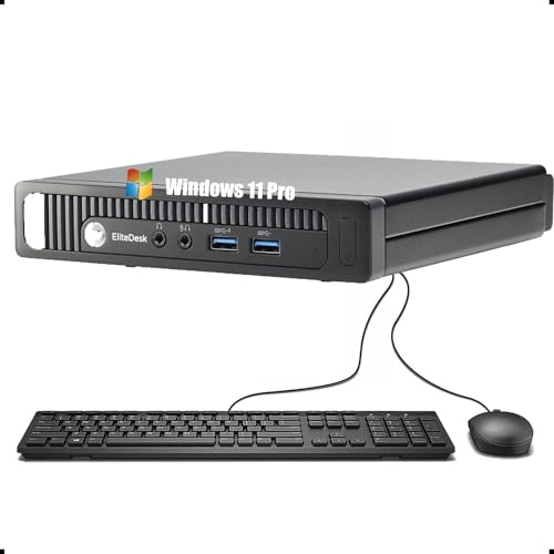 HP EliteDesk 800 G1 Mini PC de escritorio, Intel Core i5-4430, 16 GB de RAM, SSD de 256 GB, teclado QWERTY US, WiFi, Bluetooth, Windows 11 Pro (reacondicionado)