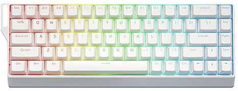 YUEHISY 60% Gaming Keyboard, 3 Mode Hall Effect Mechanical Keyboard, Customizable RGB Backlit, Wireless Wired for PC Computer (White)
