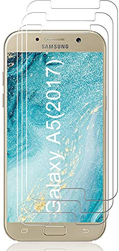 J&D Kompatibel für 3-Pack Galaxy A5 2017 Display Schutzglas, Vorgespanntes Glas Nicht Ganze Deckung Kristallklare Sicht in HD-Qualität für Samsung Galaxy A5 (Release in 2017)