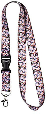 Rolseley Cordon tour de cou pour porte-badges avec clip en métal Crânes et roses.