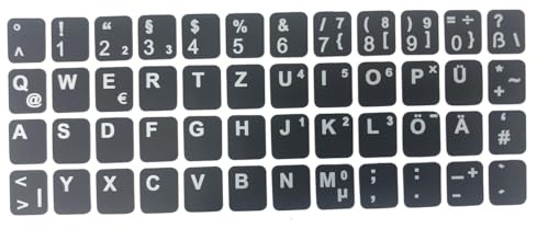 Kompatibel mit Acer Aspire One D250 DEUTSCHE Tastaturaufkleber- schwarz MATT 48 Tasten 1,1 cm x 1,3 cm Tastatur Aufkleber Selbstkleben
