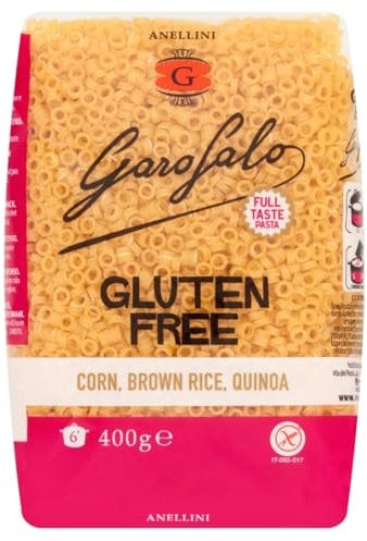 Garofalo Gluten Free Anellini Small Soup Pasta, 400g - Suitable for Coeliac and Vegan diets (Pack of 1)