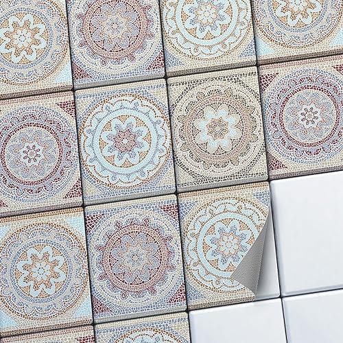 CREATISTO Klebefliesen Stickerfliesen Fliesenfolie - Aufkleber Sticker für Wandfliesen I Klebefliesen Deko Folien für Fliesen in Küche u. Bad/Badezimmer (20x25 cm I 6 -Teilig)