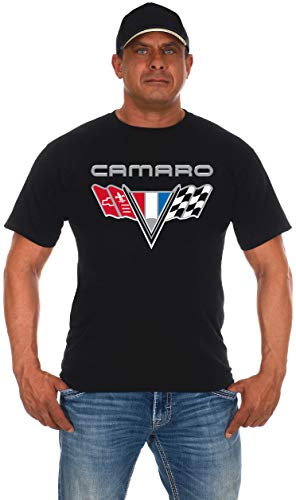 JH Design Herren Chevy Camaro T-Shirt Kurzarm Schwarz Rundhals Shirt, Schwarz, XX-Large