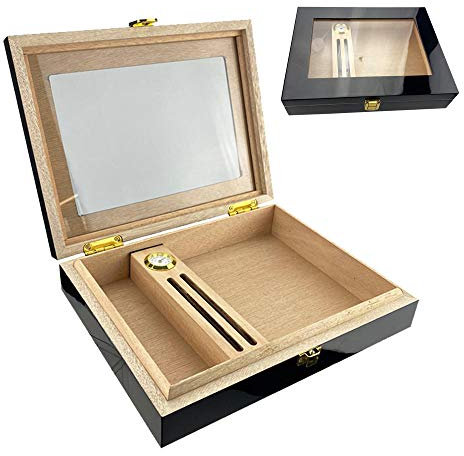 Cedar Wood Cigar Travel Humidor Box Tragbare Zigarrenhülle mit Luftbefeuchter Hygrometer Cigar Humidor Sigaren Box für Zigarren