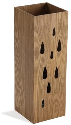 Versa Drops Porte-parapluie pour l’entrée, Chambre ou Hall, Porte parapluie moderne, Dimensions (H x l x L) 48 x 22 x 22 cm, Bois MDF, Couleur Marron