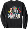 Super Maman beau dessin floral pour la fête des Mères. Sweatshirt