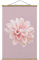 Stoffbild mit Posterleisten - Dahlie Blume Lavendel Rosa Weiß 120cm x 80cm Eiche